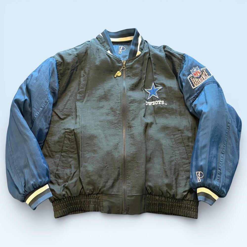 Vintage Dallas Cowboys Puffer Jacket Mens Large Blue NFL Football Pro Layer 90s